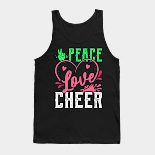 peace love cheer Funny Cheerleader Cheering Tank Top